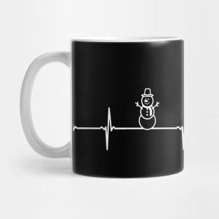 Heartbeat snowman white Mug